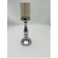 Pillar Silver Candle Holder - set of 2