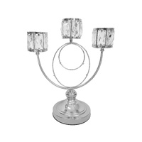 Trio Crystal Candle Holder - Silver