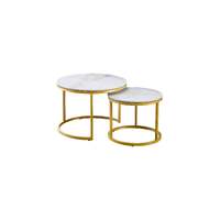 Nesting style Coffee Table - White on Champagne Gold - 60cm/45cm