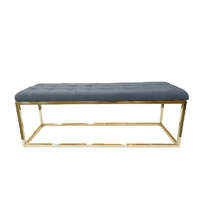 Holly Ottoman Gold Base - Dark Grey Seat