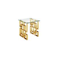 Royale Gold Side Table - Clear Glass