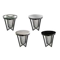 Salina Side Table 45cm Black Base - White Marble