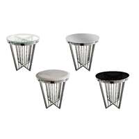 Salina Side Table 45cm Silver Base - White Marble