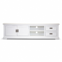 Laelia ETU Entertainment TV Unit 220cm 2 Door Solid Acacia Wood Coastal - White