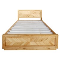 Rosemallow King Size Bed Parquet Solid Messmate Timber Wood Frame Mattress Base