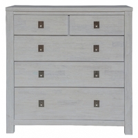 Myer Tallboy 5 Chest of Drawers Storage Cabinet White Wash