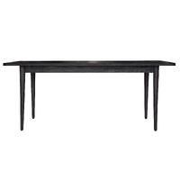 Claire Dining Table 180cm Solid Oak Wood Home Dinner Furniture - Black