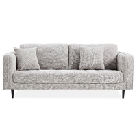 Jolie 3 Seater Sofa Fabric Uplholstered Lounge Couch - Quartz