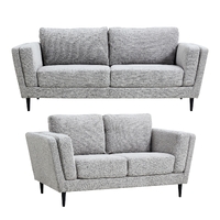 Skylar 3 + 2 Seater Sofa Fabric Uplholstered Lounge Couch - Pepper