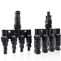 1 Pair 4 To 1 4 branch Waterproof T Branch Cable Connectors Solar PV Panel Connector Male &amp; Female