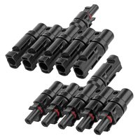 1 Pair 5 To 1 5 branch Waterproof T Branch Cable Connectors Solar PV Panel Connector Male &amp; Female