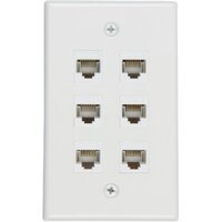 Ethernet Wall Plate 6 Port Cat6 Ethernet Cable Wall Plate Adapter