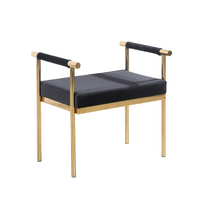 Interior Ave - Cuba Velvet Vanity Stool - Black