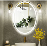 Interior Ave - LED Oval Frameless Salon / Bathroom Wall Mirror - 60 x 80cm