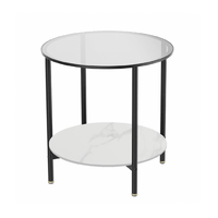 Interior Ave - Cosmopolitan Two Tier Mix Side Table - Marble &amp; Glass