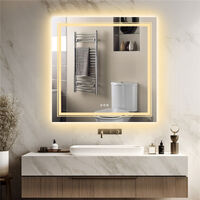 Interior Ave - LED Square Frameless Salon / Bathroom Wall Mirror - 90 x 90cm