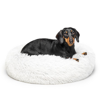 Fur King &quot;Aussie&quot; Calming Dog Bed  - White - 60 CM - Small
