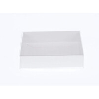 100 Pack of 8cm Square Wedding Invitation Coaster Favor Function product Presentation Cookie Biscuit Patisserie Gift Box - 2cm deep - White Card with 