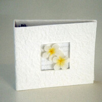 Frangipani DVD CD Disc Storage Album Cream Mulberry paper with Frangipani&#39;s - Holds 20 Discs