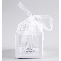 50 Piece Pack - White Dove Bird Heart Wedding Bomboniere Favor Lolly Gift Card Box