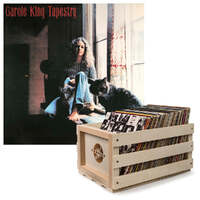 Crosley Record Storage Crate &amp; Carole King Tapestry Vinyl Album Bundle