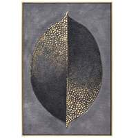60X90cm Golden Dichotomy Gold Framed Hand Painted Canvas Wall Art