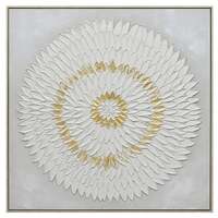 100X100cm Lustrous Celestial Harmony Light Wood Framed Hand Painted Canvas Wall Art
