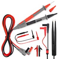KAIWEETS Soft Silicone Electrician Test Leads Kit CAT III 1000V &amp; CAT IV 600V with Alligator Clips and Needle Probe for Fluke/AstroAI/INNOVA Multimete