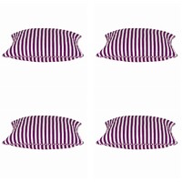 Pack of 4 Dandi Fuchsia Plum Purple &amp; White Striped Square Cushion Covers 40x40cm