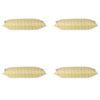 Pack of 4 Dandi Mustard Yellow &amp; White Rectangle Cushion Covers
