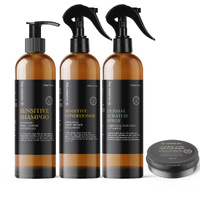 Sensitive Skin Itch Pack: Dog Shampoo, Conditioner, Dermal Scratch Spray &amp; Paw Balm