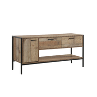 TV Cabinet with 2 Storage Drawers Cabinet Natural Wood Like Particle board Entertainment Unit in Oak colour