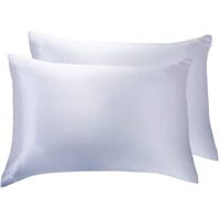 Luxury Pillowcase 2 Pack - 100% Pure Mulberry Silk on Both Sides - Silver