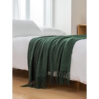 Micro Plush Knitted Woven Throw Blanket - Forest