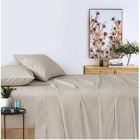Vintage Washed 100% Cotton Sheet Set with 2 Pillowcases - Natural - Double