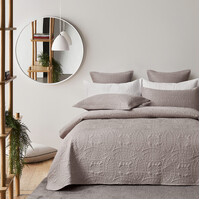 Lisbon Quilted 3 Pieces Embossed Coverlet Set-queen/double beige