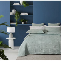 Lisbon Quilted 3 Pieces Embossed Coverlet Set-queen/king sage green