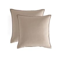 Vintage Washed Microfibre European Pillowcases - Set of 2 Luxurious European Pillow Covers - Linen