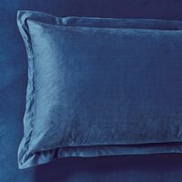 Set of 2 Super Soft Corduroy Velvet Standard Pillowcase - Navy Blue