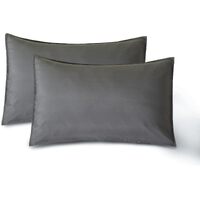 Vintage Washed Microfibre Standard Pillowcases - Set of 2 Luxurious Standard Pillow Covers - Grey