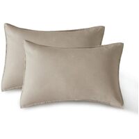Vintage Washed Microfibre Standard Pillowcases - Set of 2 Luxurious Standard Pillow Covers - Linen