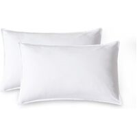 Vintage Washed Microfibre Standard Pillowcases - Set of 2 Luxurious Standard Pillow Covers - White
