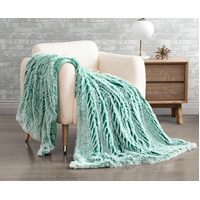 Double Sided Faux Fur Shaggy Throw Blanket - Emerald