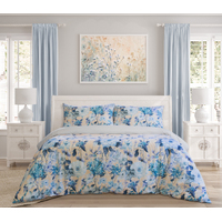 Peach Blossom PRINTED MICROFIBRE QUILT COVER SET - QUEEN