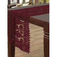 Leaf Burgundy Lace Table Runner 40 x 135 cm