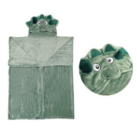Hooded Wrap &amp; Snuggle Animal Blanket Throw Rug Dinosaur