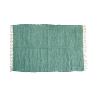 Large Chindi Cotton Handmade Floor Mat with Tassels 90 x 150 cm Teal
