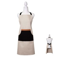 J Elliot Home Selby Cotton Apron 83 x 68 cm Sandstone &amp; Black