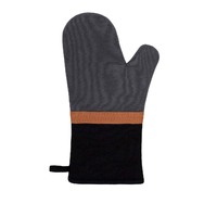 J Elliot Home Selby Cotton Oven Mitt 34 x 15 cm Charcoal &amp; Black