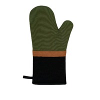 J Elliot Home Selby Cotton Oven Mitt 34 x 15 cm Olive &amp; Black